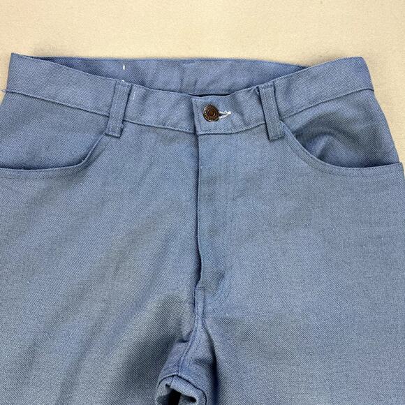 Vintage Levis Sta-Prest Pants Mens 29 Blue Chino Straight Leg Big E Slacks 70s - Picture 2 of 15